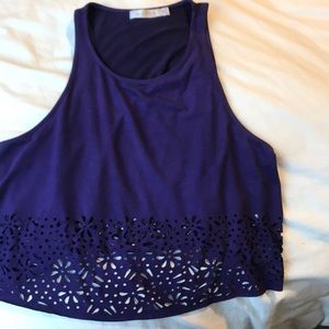 MINKPINK velvet purple cropped tank